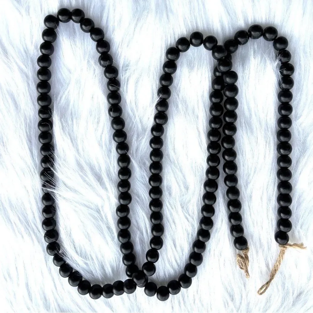 Black Farmhouse Beaded Garland for Tiered Tray Decor, Farmhouse & Country Decor